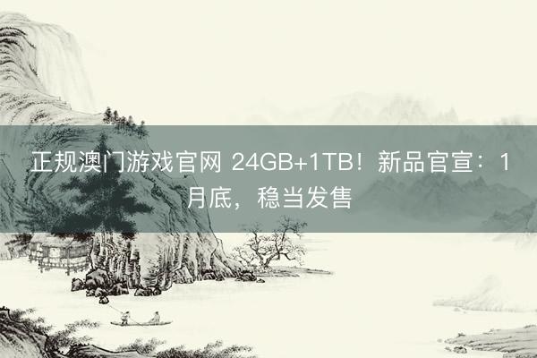 正规澳门游戏官网 24GB+1TB!新品官宣:1月底,稳当发售