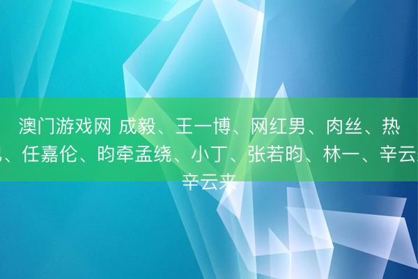 澳门游戏网 成毅、王一博、网红男、肉丝、热巴、任嘉伦、昀牵孟绕、小丁、张若昀、林一、辛云来