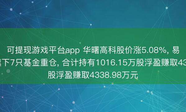 可提现游戏平台app 华曙高科股价涨5.08%， 易方达基金旗下7只基金重仓， 合计持有1016.15万股浮盈赚取4338.98万元