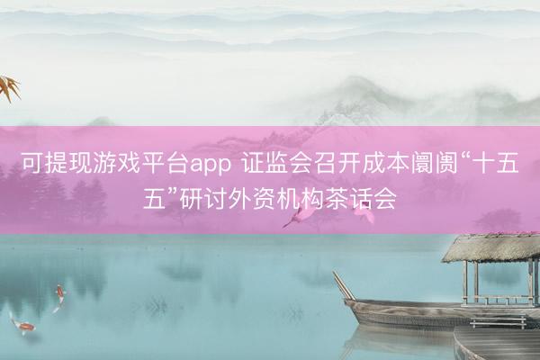 可提现游戏平台app 证监会召开成本阛阓“十五五”研讨外资机构茶话会