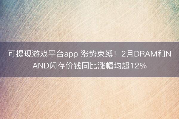 可提现游戏平台app 涨势束缚！2月DRAM和NAND闪存价钱同比涨幅均超12%