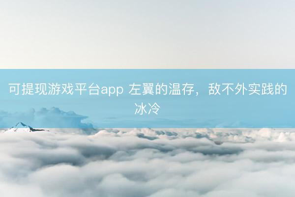 可提现游戏平台app 左翼的温存，敌不外实践的冰冷