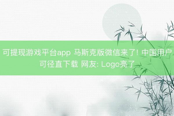 可提现游戏平台app 马斯克版微信来了! 中国用户可径直下载 网友: Logo亮了