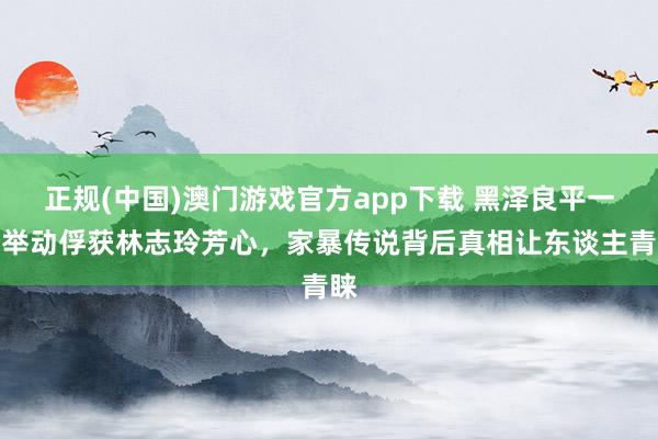 正规(中国)澳门游戏官方app下载 黑泽良平一个举动俘获林志玲芳心，家暴传说背后真相让东谈主青睐