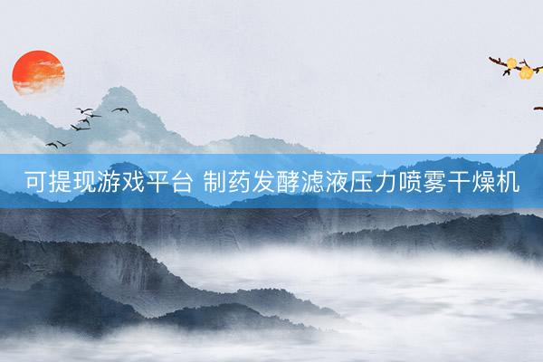 可提现游戏平台 制药发酵滤液压力喷雾干燥机