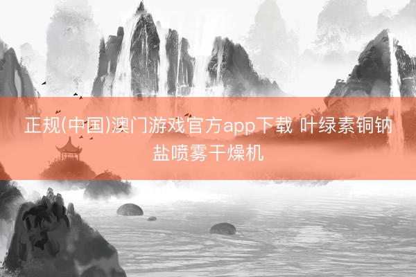正规(中国)澳门游戏官方app下载 叶绿素铜钠盐喷雾干燥机