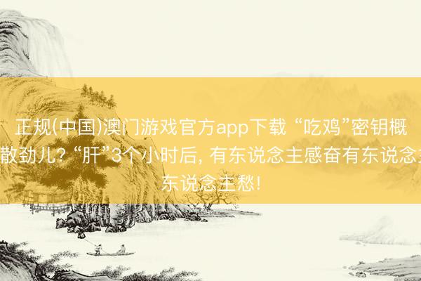 正规(中国)澳门游戏官方app下载 “吃鸡”密钥概率分散劲儿? “肝”3个小时后， 有东说念主感奋有东说念主愁!