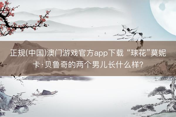 正规(中国)澳门游戏官方app下载 “球花”莫妮卡·贝鲁奇的两个男儿长什么样？