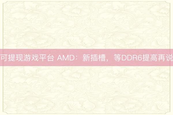 可提现游戏平台 AMD：新插槽，等DDR6提高再说