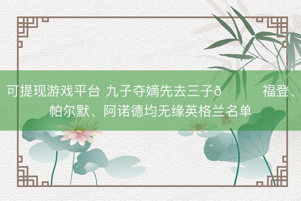 可提现游戏平台 九子夺嫡先去三子👀福登、帕尔默、阿诺德均无缘英格兰名单